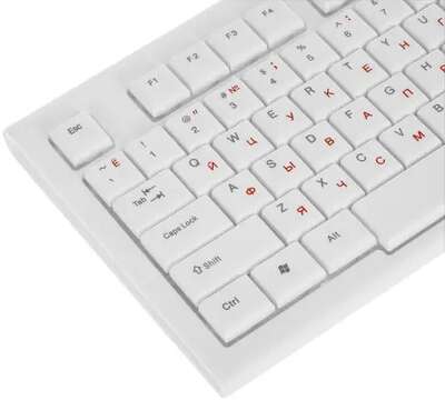 Клавиатура Gembird KB-8354U,{USB, бежевый/белый, 104 клавиши, кабель 1,45м}					