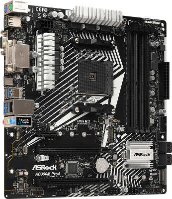 Мат. плата ASRock AB350M PRO4 R2.0 microATX LGAAM4