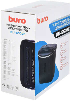 Шредер Buro Home BU-S506C черный (секр.P-4) фрагменты 5лист. 12лтр. пл.карты