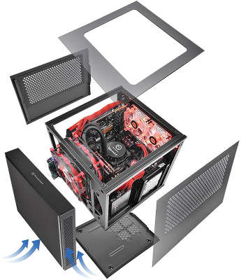 Корпус Thermaltake Case Suppressor F1, window, Black, w/o PSU, mITX