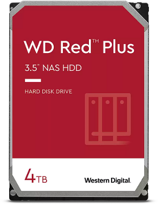 Жесткий диск Western Digital Red Plus NAS HDD 3.5" SATA 4TB, 5400 rpm, 256MB buffer, CMR, WD40EFPX, 1 year
