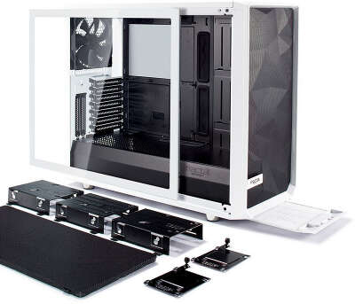 Корпус Fractal Design Meshify S2 TG Clear, белый, ATX, Без БП (FD-CA-MESH-S2-WT-TGC)
