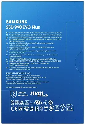 Твердотельный накопитель M.2 NVMe 1Tb Samsung 990 EVO Plus [MZ-V9S1T0BW]