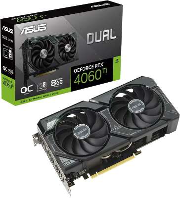 Видеокарта ASUS NVIDIA nVidia GeForce RTX 4060Ti DUAL-RTX4060TI-O8G-SSD 8Gb DDR6 PCI-E HDMI, 3DP