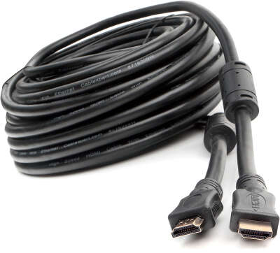 Кабель HDMI Cablexpert CCF2-HDMI4-20M, 20м, v2.0, 19M/19M, черный, позол.разъемы, экран, 2 ферр кольца, пакет