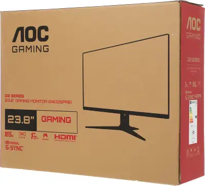 Монитор AOC 23.8" 24G2SPAE черный/красный IPS LED 1ms 16:9 HDMI M/M матовая 250cd 178гр/178гр 1920x1080 165Hz FreeSync Premium VGA DP FHD 3.75кг