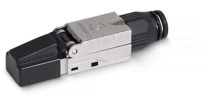 Cabeus 8P8C-SH-C6-TWP-F Коннектор с фиксатором кабеля и колпачком RJ-45(8P8C) под витую пару, категория 6, экранированный, для одножильного кабеля, со вставкой