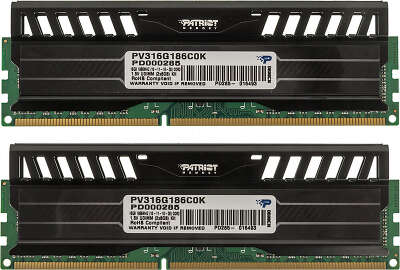 Память DDR3 2x8GB 1866MHz Patriot PV316G186C0K Viper 3 RTL PC3-14900 CL10 DIMM 240-pin 1.5В dual rank с радиатором Ret