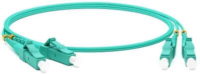 Кабель Hyperline  FC-D2-503-LC/PR-LC/PR-H-5M-LSZH-AQ Патч-корд волоконно-оптический (шнур) MM 50/125(OM3), LC-LC, duplex, 10G/40G, LSZH, 5 м