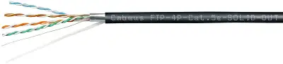 Кабель информационный Cabeus FTP-4P-Cat.5e-SOLID-OUT-PE-UV кат.5E F/UTP 4 пары PE внешний 305м черный
