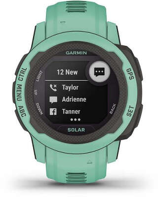 Смарт-часы Garmin Instinct 2S Solar Tactical 20мм 1.3" AMOLED корп.черный/мятный рем.мятный (010-02564-02)