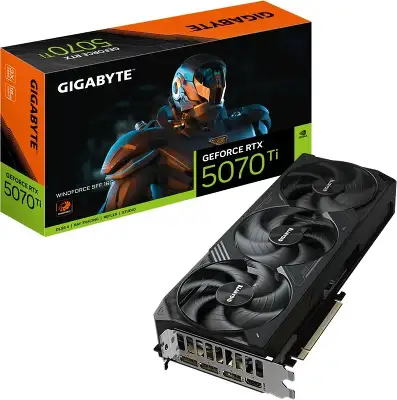 Видеокарта Gigabyte PCI-E 5.0 GV-N507TWF3-16GD 1.0 NVIDIA GeForce RTX 5070TI 16Gb 256bit GDDR7 2497/28000 HDMIx1 DPx3 HDCP Ret