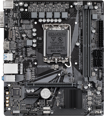Материнская плата GIGABYTE H610M H V3 DDR4, LGA1700, H610, 2*DDR4, 4*SATA, 1*M.2, 2*USB 3.2, 4*USB 2.0, 1*PCIx16, 1*PCIx1, D-Sub+HDMI, mATX