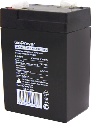 Аккумулятор свинцово-кислотный GoPower LA-660 6V 6Ah (1/20)