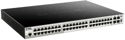 Коммутатор/ Управляемый L2+ стекируемый PoE-коммутатор, 48x1000Base-T PoE, 4x10GBase-X SFP+, PoE-бюджет 370 Вт (740 Вт с DPS-700), CLI, консольный порт RJ-45, RPS