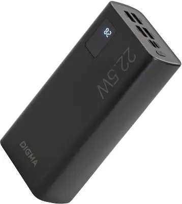 Мобильный аккумулятор Digma DGPF30A 30000mAh QC3.0/PD3.0 22.5W 3A 4xUSB-A/USB-C черный (DGPF30A22ABK)