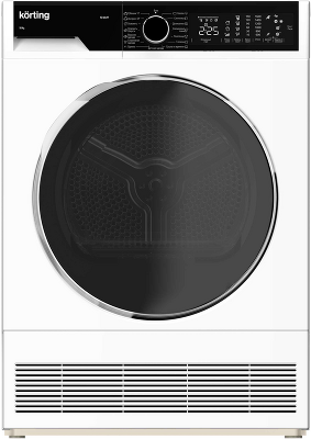 Сушильная машина Korting/ Сушильная машина , ГЛУБИНА 64 см,загрузка 10 кг, сенсорное управление в поворотным JOG регулятором, барабан PEARL, Цифровой дисплей с отображением времени до окончания программы, 15 программ, отложенный старт до 24-х часов, Контр