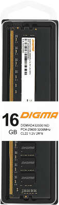 Память DDR4 16Gb 3200MHz Digma DGMAD43200016D RTL PC4-25600 CL22 DIMM 288-pin 1.2В dual rank Ret