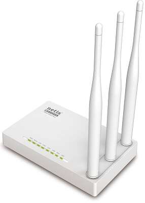 Netis WF2409E Wi-Fi роутер N300, до 300 Мбит/с, 2,4 ГГц, 802.11n, LAN 4x100 Мбит/с, белый, 3x5dBi внешние антенны