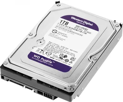 Жесткий диск SATA3 1Tb [WD11PURZ] (HDD) Western Digital Purple, 5400rpm, 64Mb