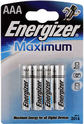 Комплект элементов питания AAA Energizer Maximum (4 шт в блистере)