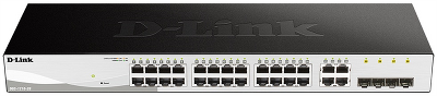 Коммутатор D-Link Настраиваемый L2 коммутатор, 24х1000Base-T, 4хCombo 1000Base-T/SFP, упрощенный интерфейс CLI