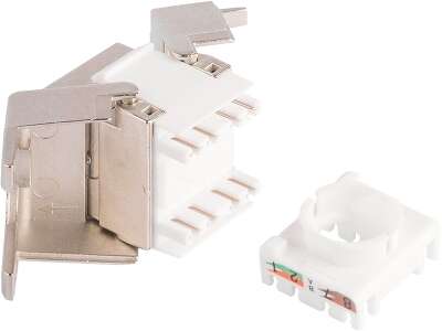 Модуль-вставка NIKOMAX типа Keystone Essential Line, Кат.6a (Класс Ea), 500МГц, RJ45/8P8C, самозажимной, T568A/B, 180 градусов, полный экран, металлик