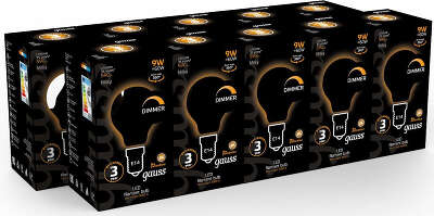 Лампа светодиодная Gauss Filament 105201109-D 9Вт цок.:E14 шар 220B св.свеч.бел.теп. (упак.:10шт)