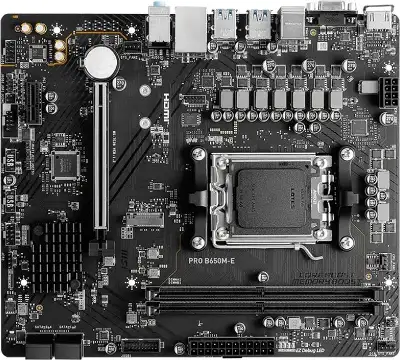 Материнская плата MSI PRO B650M-E SocketAM5 AMD B650 2xDDR5 mATX AC`97 8ch(7.1) GbLAN RAID+VGA+HDMI