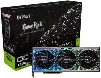 Видеокарта Palit RTX4070Ti GAMEROCK OC 12GB GDDR6X 192bit 3-DP HDMI |NED407TU19K9-1045G| RTL