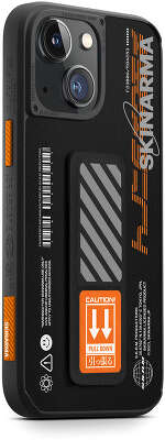 Чехол для iPhone 14 SKINARMA SHINGOKI with Grip stand Black/Orange [SK-IP14-SGOKI-ORG]