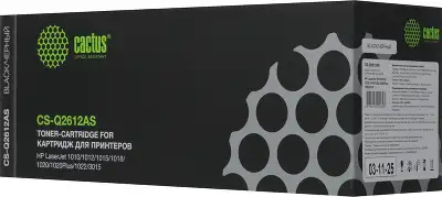 Картридж лазерный Cactus CS-Q2612AS Q2612A черный (2000стр.) для HP LJ 1010/1012/1015/1018/1020/1020Plus/1022/3015/3020