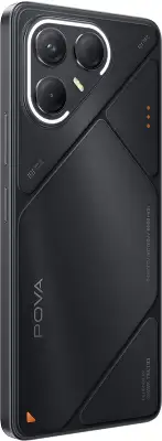 Смартфон Tecno Pova 7 5G 256Gb 8Gb черный моноблок 3G 4G 2Sim 6.78" 1080x2460 Android 15 50Mpix 802.11 a/b/g/n/ac/ax NFC GPS GSM900/1800 Protect microSD max1024Gb