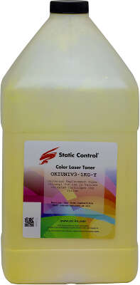 Тонер Static Control Универсальный для Oki C310/C3300/C610/C5500/C810/C8800, Y, 1 кг, флакон