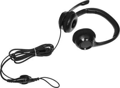 Наушники с микрофоном Logitech H390 черный 1.9м накладные USB оголовье (981-000803)