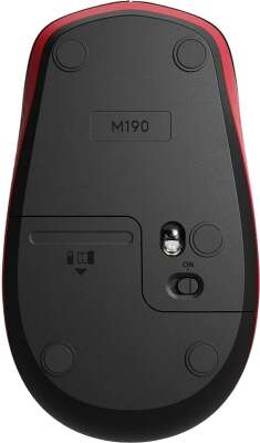 Мышь беспроводная LOGITECH M190 red (USB, 1000dpi, 3but) (910-005908)