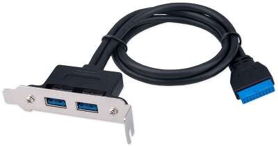 Cablexpert Планка USB 3.0 на заднюю панель низкопрофильная, 2 порта USB (CC-USB3-RECEPTACLE-LP)