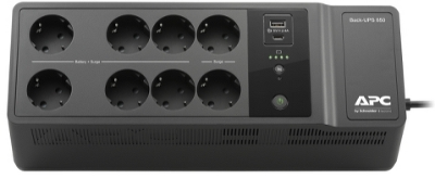 Источник бесперебойного питания APC Back-UPS ES 850VA/520W, 230V, 8 Schuko (2 Surge & 6 batt.), USB, USB charge(type A,C), Data/DSL protect.,(BE700G-RS, BE850G2-RS analogue), 1 year warranty