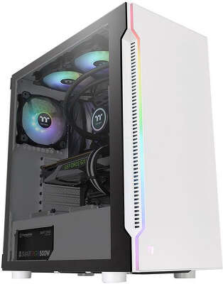 Корпус Thermaltake H200 TG Snow RGB белый без БП ATX 5x120mm 5x140mm 2xUSB3.0 audio bott PSU