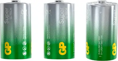 Комплект элементов питания GP Super (GP13AA21-2CRSBC2) LR20, D (2 шт. в блистере)