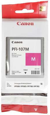 Картридж CANON PFI-107 M пурпурный,  130ml