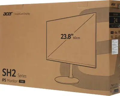Монитор Acer SH242YG0bmiphx 23,8'', 16:9, IPS, FHD, 1ms, 250cd, 120Hz, HDMI, DP, SPK, HAS