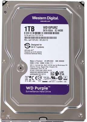 1TB WD Purple (WD10PURZ) {Serial ATA III, 5400- rpm, 64Mb, 3.5"}
