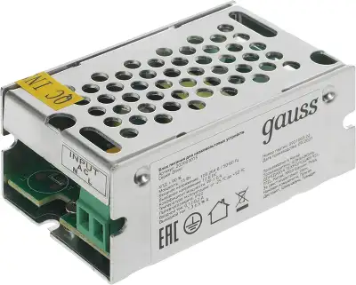 Блок питания Gauss 202003015 встраив. для лен.светод. черный