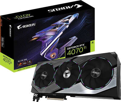 Видеокарта GIGABYTE NVIDIA nVidia GeForce RTX 4070Ti AORUS ELITE 12Gb DDR6X PCI-E HDMI, 3DP