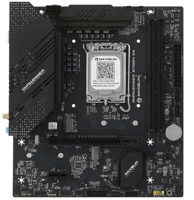 MAXSUN MS-Challenger B760M D5 WIFI (Socket 1700, mATX, 2*DDR5, VGA/HDMI, 3*SATA3, 2*M.2, 1*PCIEx16/1*PCIEx1, 2*USB2.0, 4*USB 3.2, LAN 1*1G, Bluetooth,  Wi-Fi 802.11ax,  RTL)