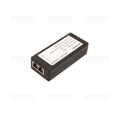 PoE-инжектор OSNOVO Midspan-1/300GA PoE-инжектор Gigabit Ethernet на 1 порт, мощностью до 30W. Совместим с оборудованием PoE IEEE 802.3af/at. Мощность PoE на порт - до 30W. Напряжение PoE - 48V(конт. 4,5(+), 7,8(-