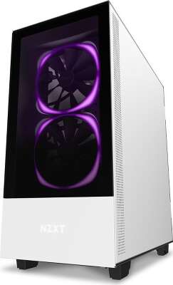 Корпус NZXT H510 Elite White/black, белый, ATX, Без БП (CA-H510E-W1)
