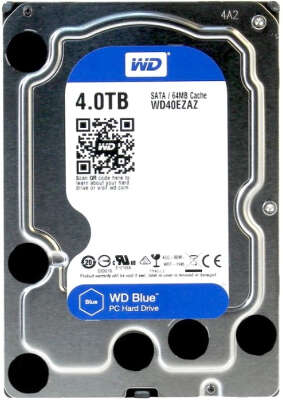 Жесткий диск SATA3 4Tb [WD40EZAZ] (HDD) Western Digital Blue, 5400rpm, 256Mb