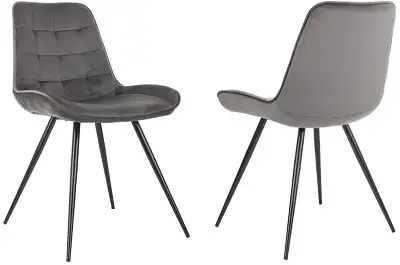 Стул для дома Бюрократ CH-K2_2 комплект 2шт т.серый Holland 18 металл черный на ножках (CH-K2_1/HL18_2)